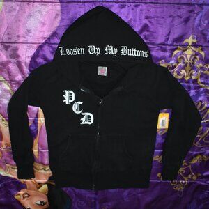 NEW Pussycat Dolls Loosen Up My Buttons Black Hoodie JR XL / WOMENS SLIM MEDIUM